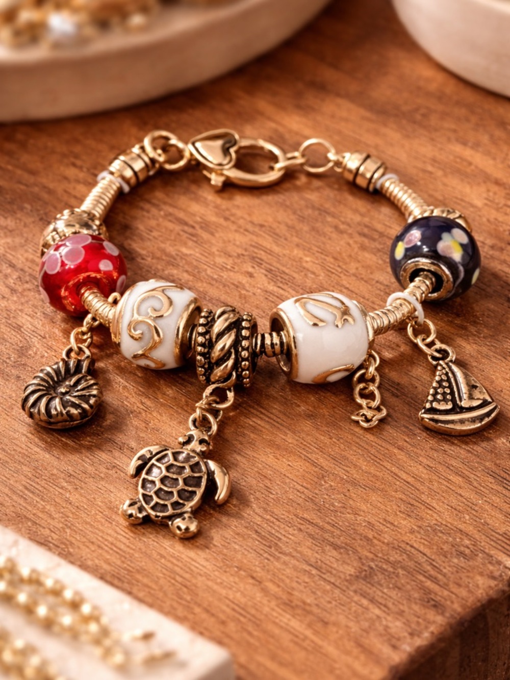Vintage Kim Rogers Nautical Sea Charm Bracelet